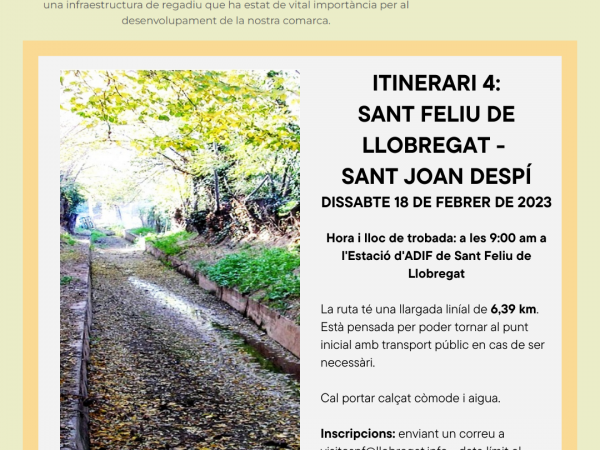 Descobrir el Canal de la Infanta: Sant Feliu de Llobregat – Sant Joan Despí.