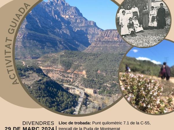 Divendres Sant a l'entorn de la Puda de Montserrat. Recuperació de la tradició olesana d'anar a buscar farigola