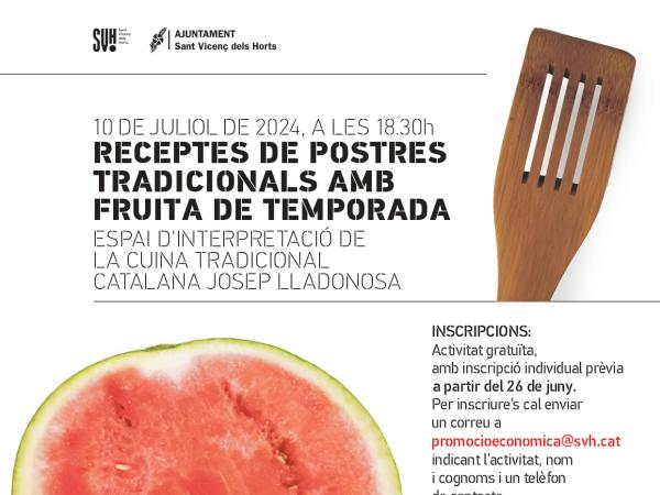 RECEPTES DE POSTRES TRDICIONALS AMB FRUITA DE TEMPORADA