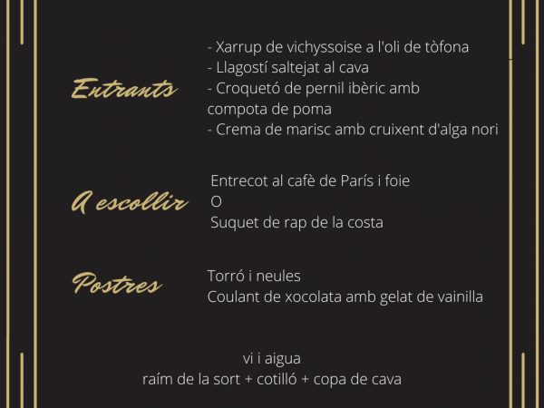 Menús de Nadal / Sant Esteve / Cap d'any