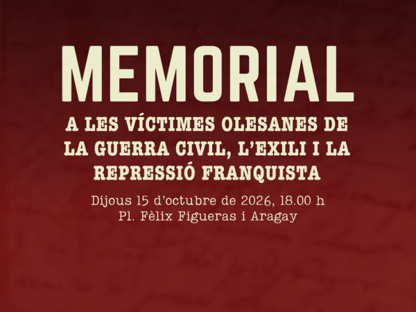 Acte en memòria de les víctimes olesanes de la Guerra Civil, exili i repressió franquista