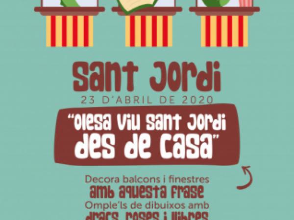 Cartell Olesa viu Sant Jordi des de casa