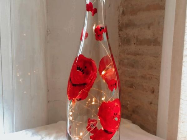 CreArt: Ampolla de vi decorativa amb llum