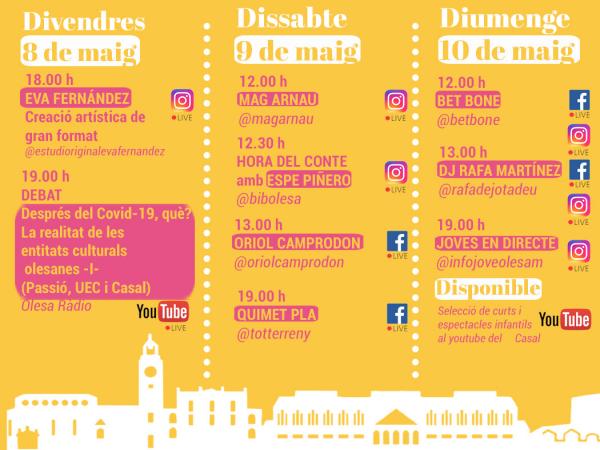 Cartell Olesa Cultura Confinada