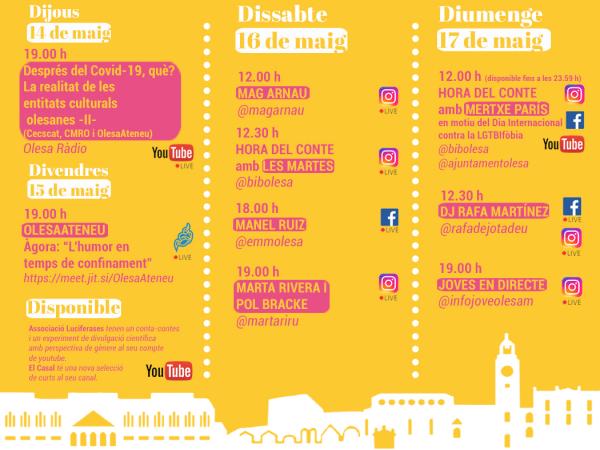 Cartell Olesa Cultura Confinada
