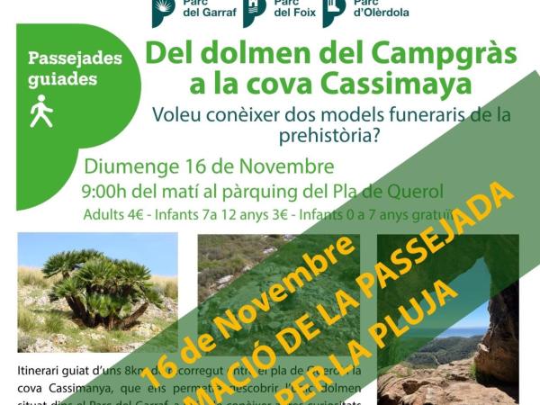 Des del dolmen del Campgràs a la cova Cassimanya
