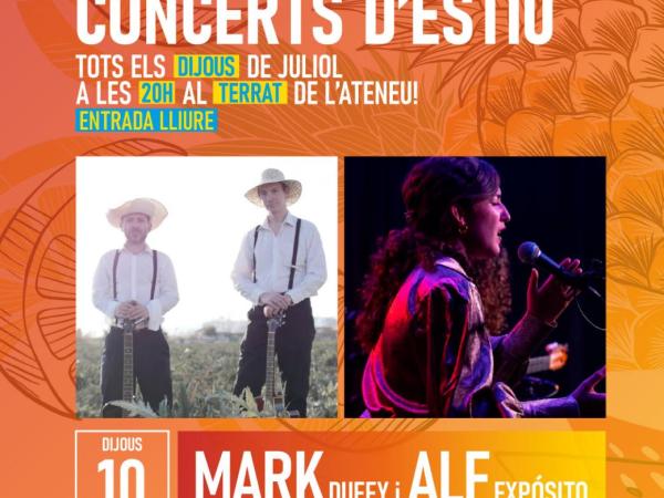 Mark Duffy i Alf Expósito + Irene Ribas · Concerts d'estiu