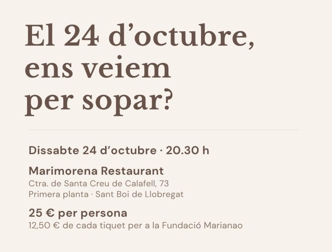 Sopar Solidari Marimorena - Fundació marianao