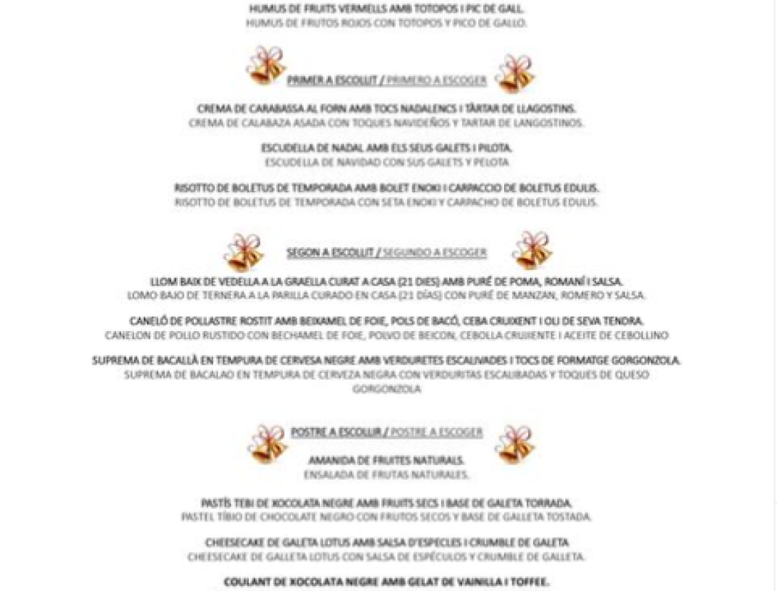 Dinar de Nadal i Sant Esteve al restaurant Cal Duran