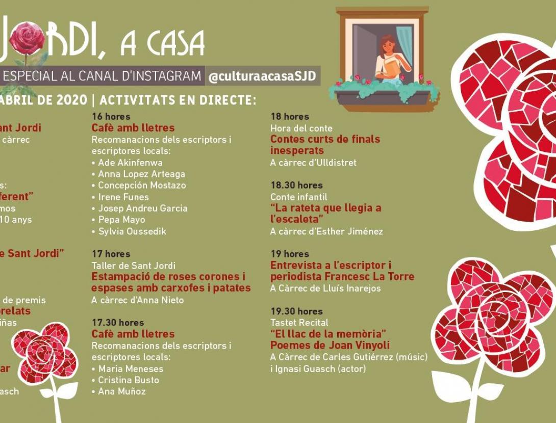 Agenda d'activitats en directe a l'Instagram @culturaacasasjd
