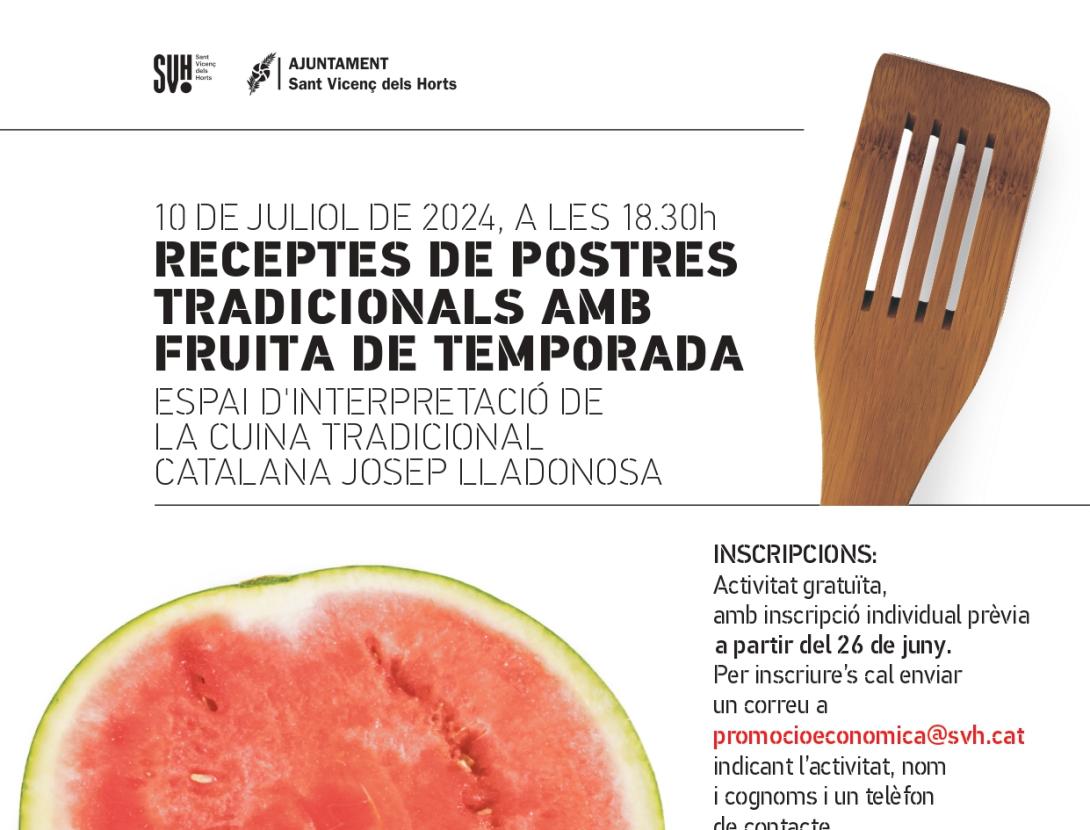 RECEPTES DE POSTRES TRDICIONALS AMB FRUITA DE TEMPORADA