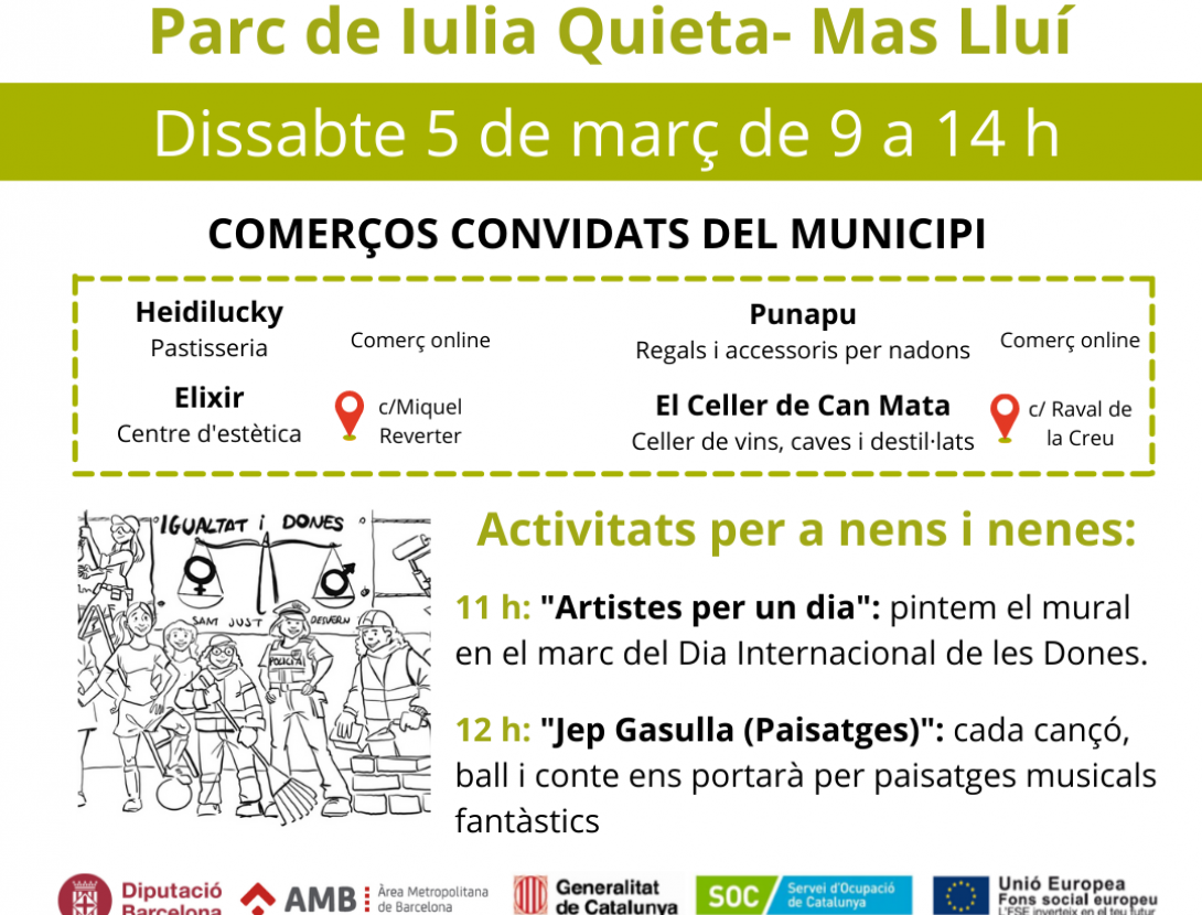 Mercat Ambulant de Mas Lluí amb activitat en el marc del 8M