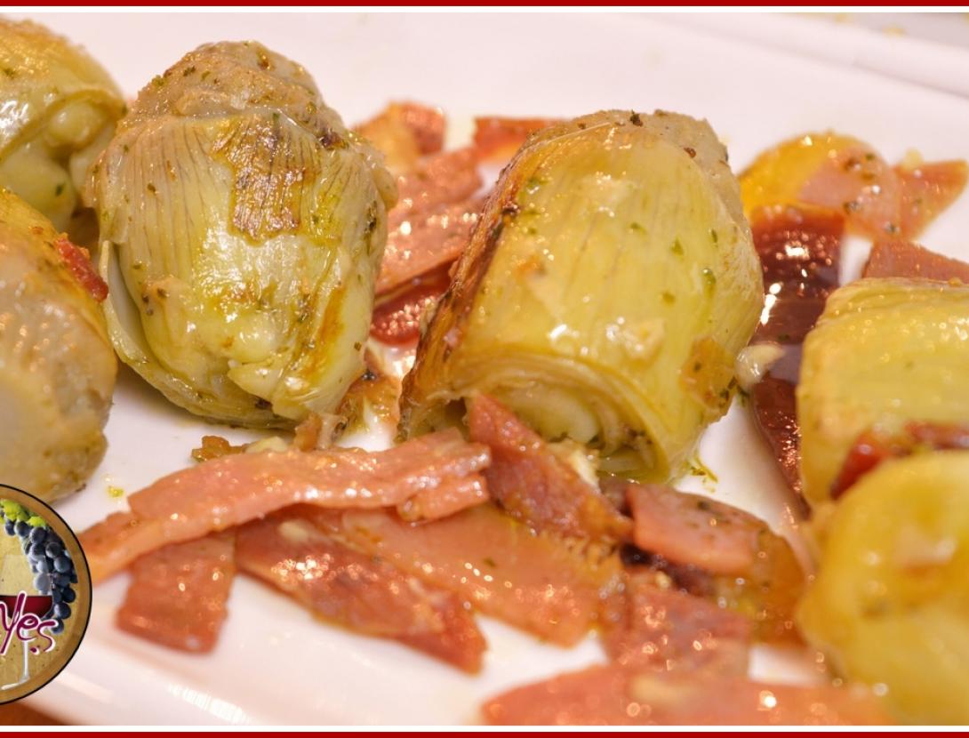 Cors de carxofes Prat saltejats amb pernil ibèric i foie