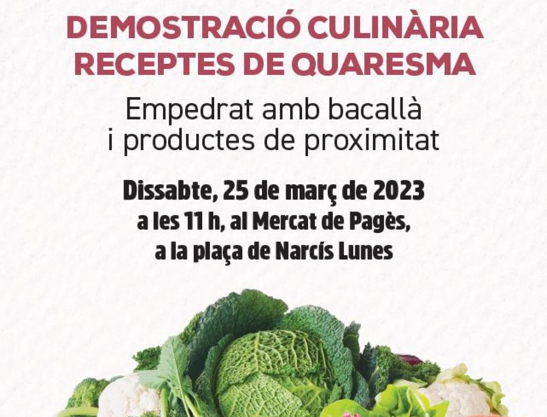 DEMOSTRACIÓ CULINÀRIA RECEPTES DE QUARESMA