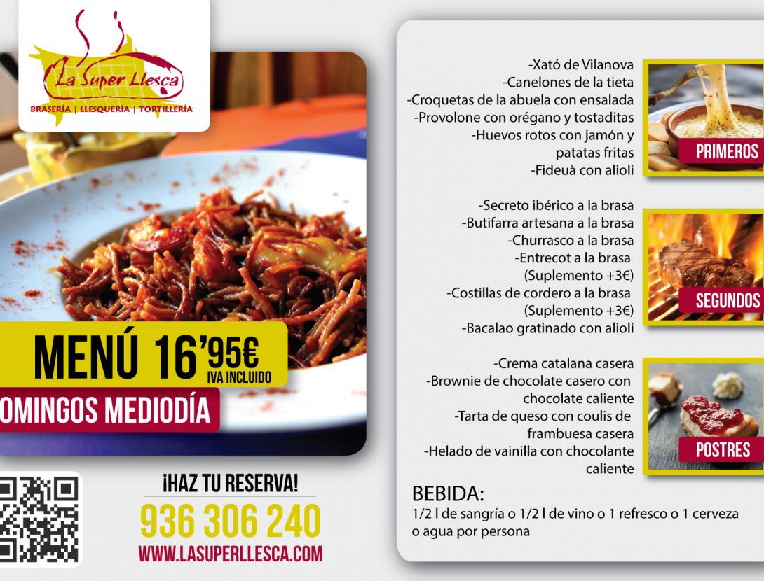 MENÚ DIA DEL PARE I DIUMENGES AL MIGDIA