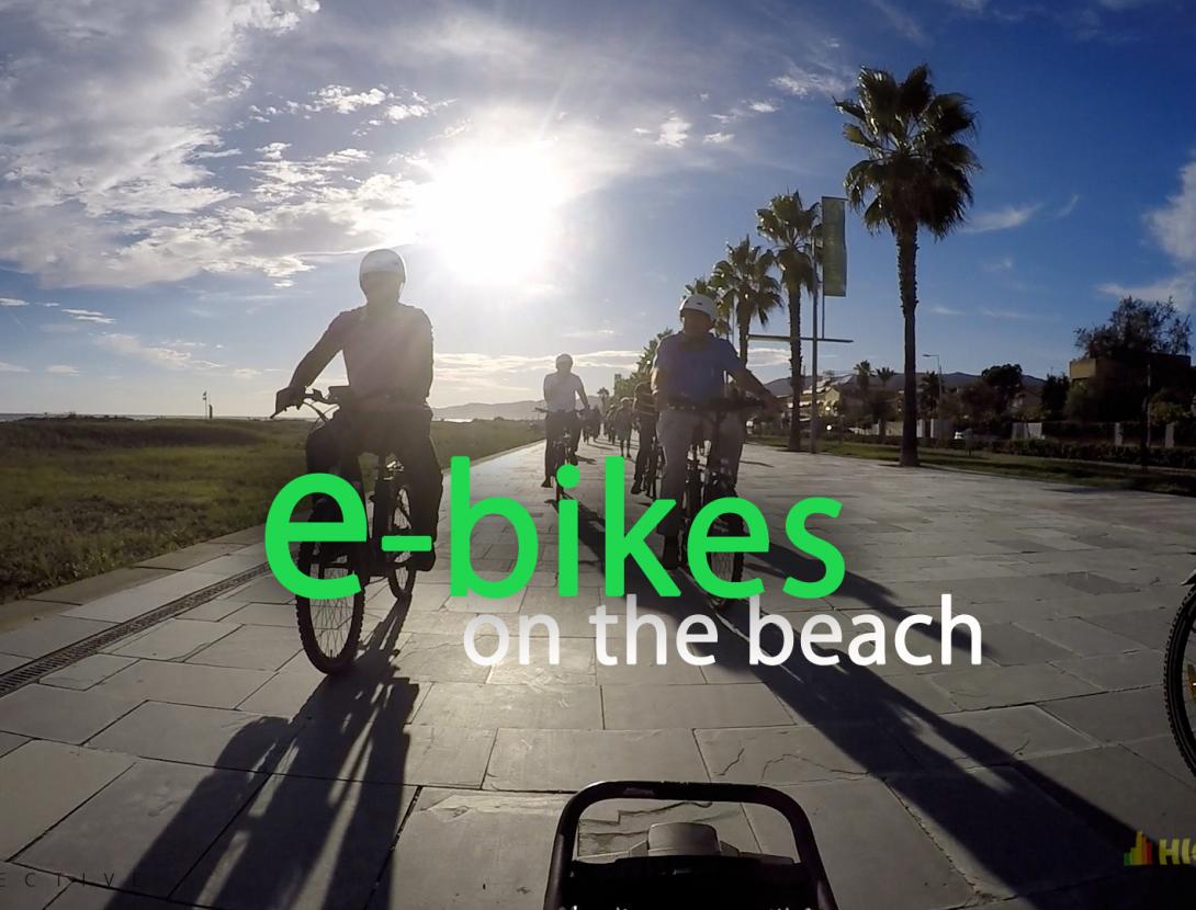 excursion con bicicletas electricas por las playas de castelldefels