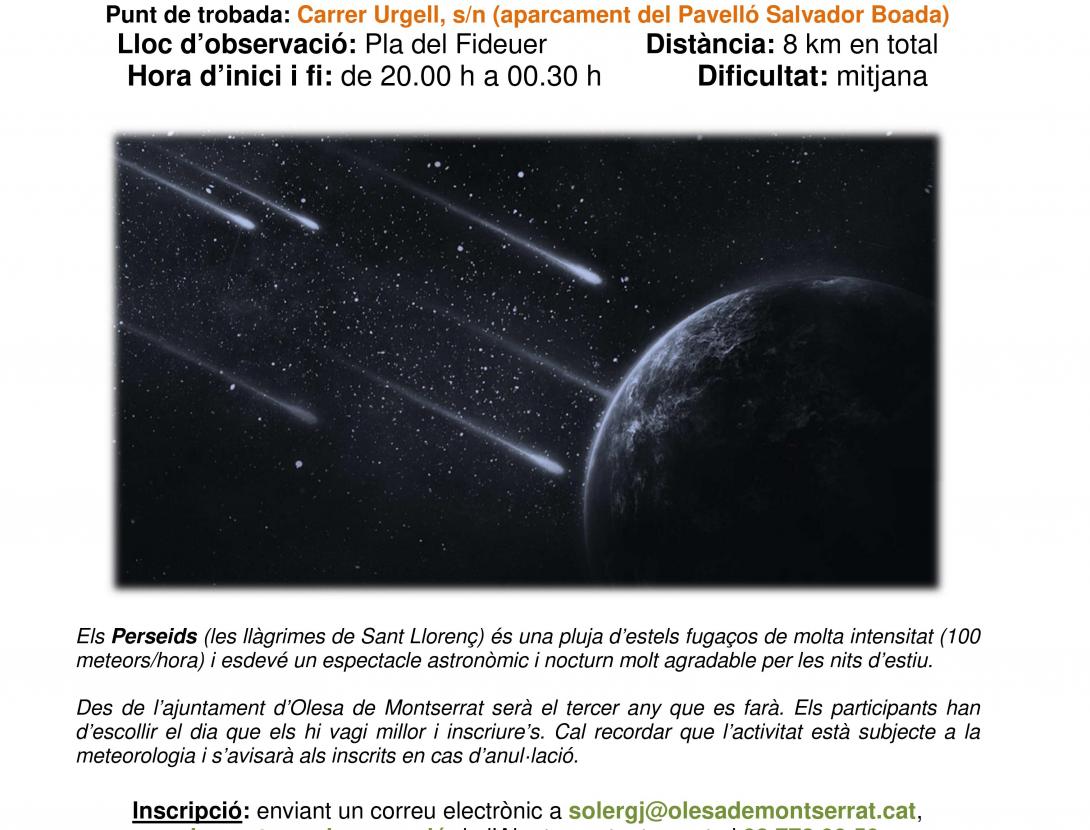 Excursió nocturna d'observació astronòmica