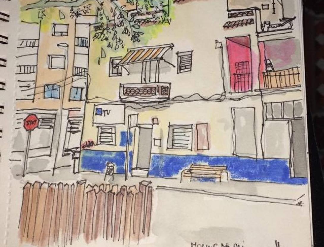 Dibuixem Molins de Rei: tècniques d'Urban Sketching