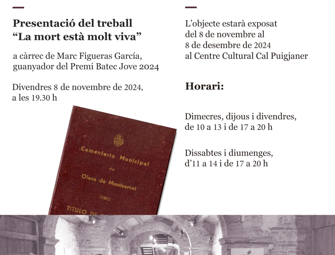 L'Objecte del mes: "Tots Sants: el culte a la mort"