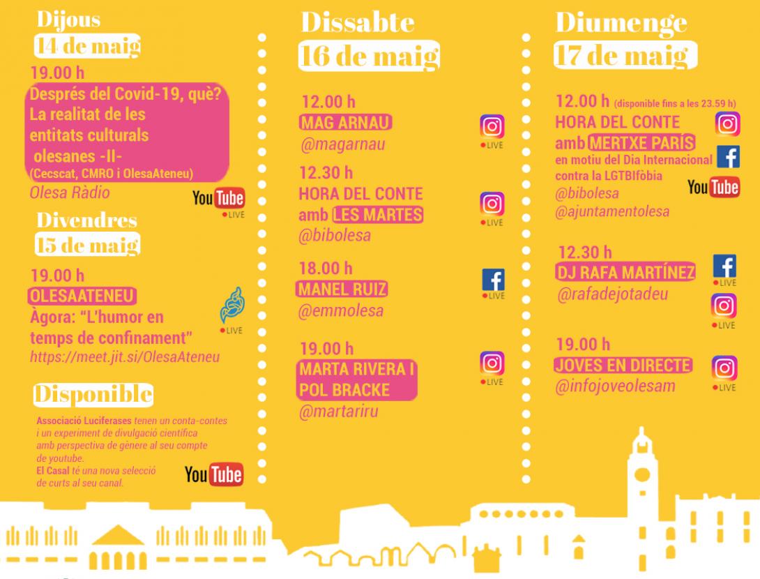 Cartell Olesa Cultura Confinada