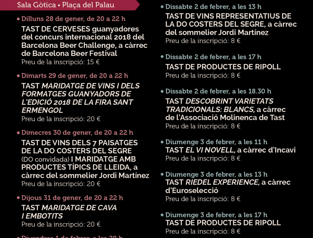 tastos i maridatges 168a Fira de la Candelera