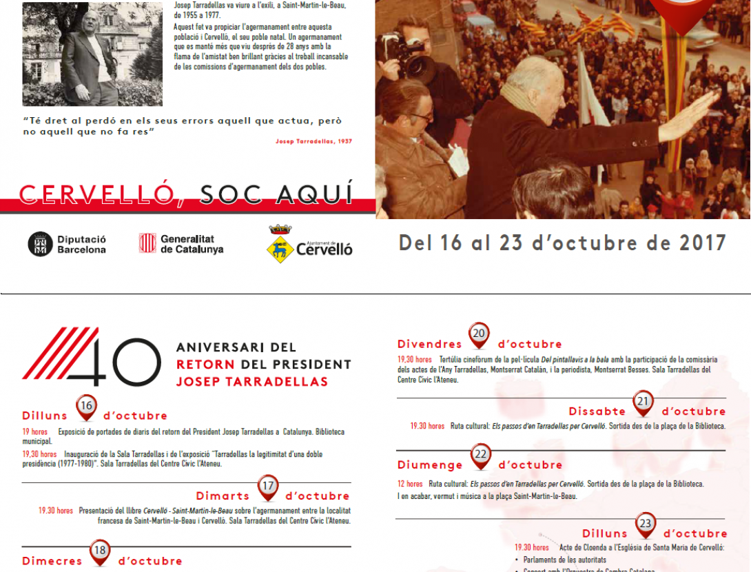 Actes de l'Any Tarradellas a Cervelló